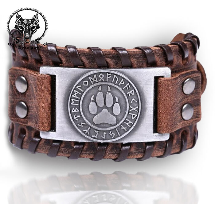 brans-lapa-braz-sr Bransoleta z łapą wilka