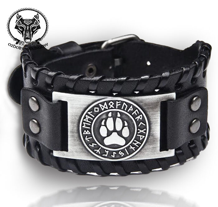 brans-lapa-cz-sr Bransoleta z łapą wilka