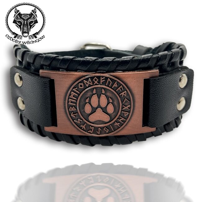 brans-lapa-czarna-miedz Bransoleta z łapą wilka